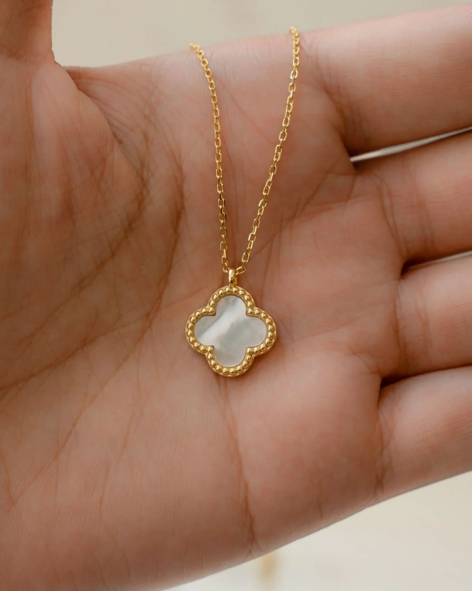Mother of Pearl Clover Necklace - AYUNA