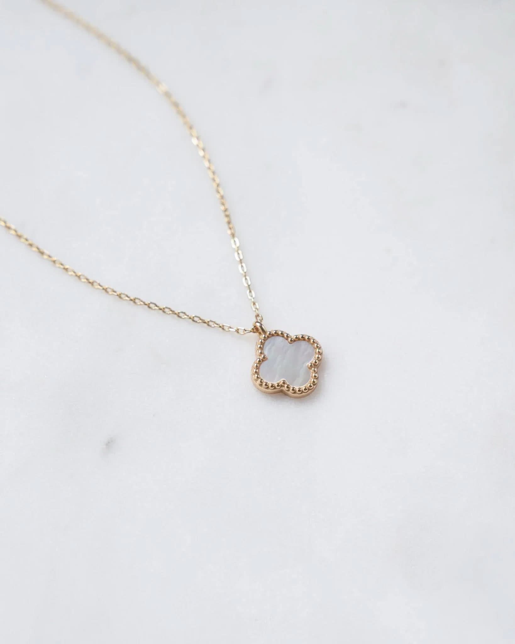 Mother of Pearl Clover Necklace - AYUNA