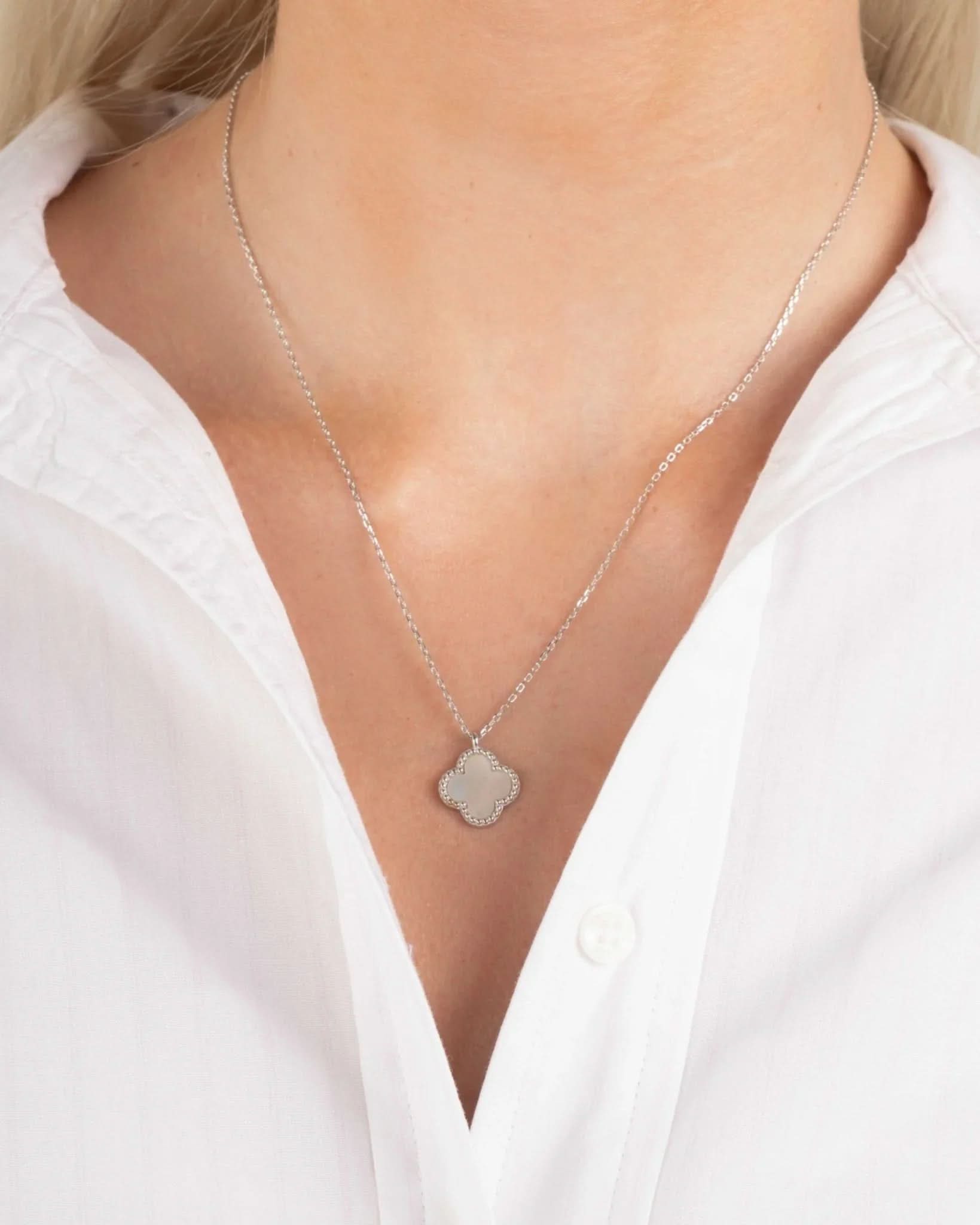 Mother of Pearl Clover Necklace - AYUNA