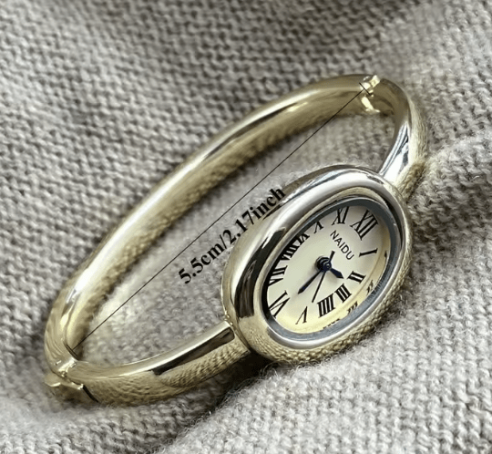 Naidu Oval Watch Gold - AYUNA