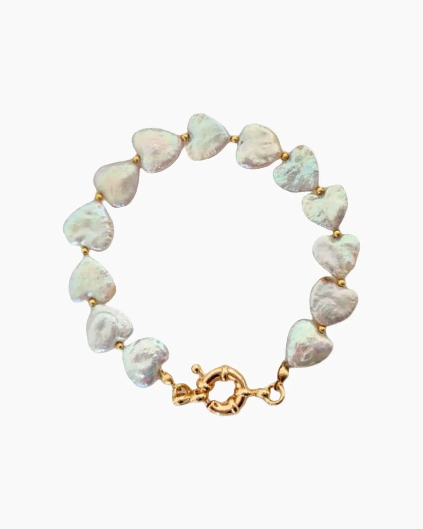 Natural Pearl Hearts Bracelet - AYUNA