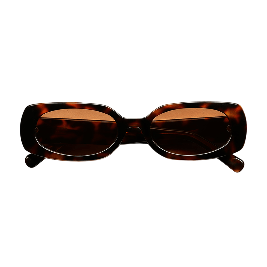 Tortoiseshell sunglasses on a white background