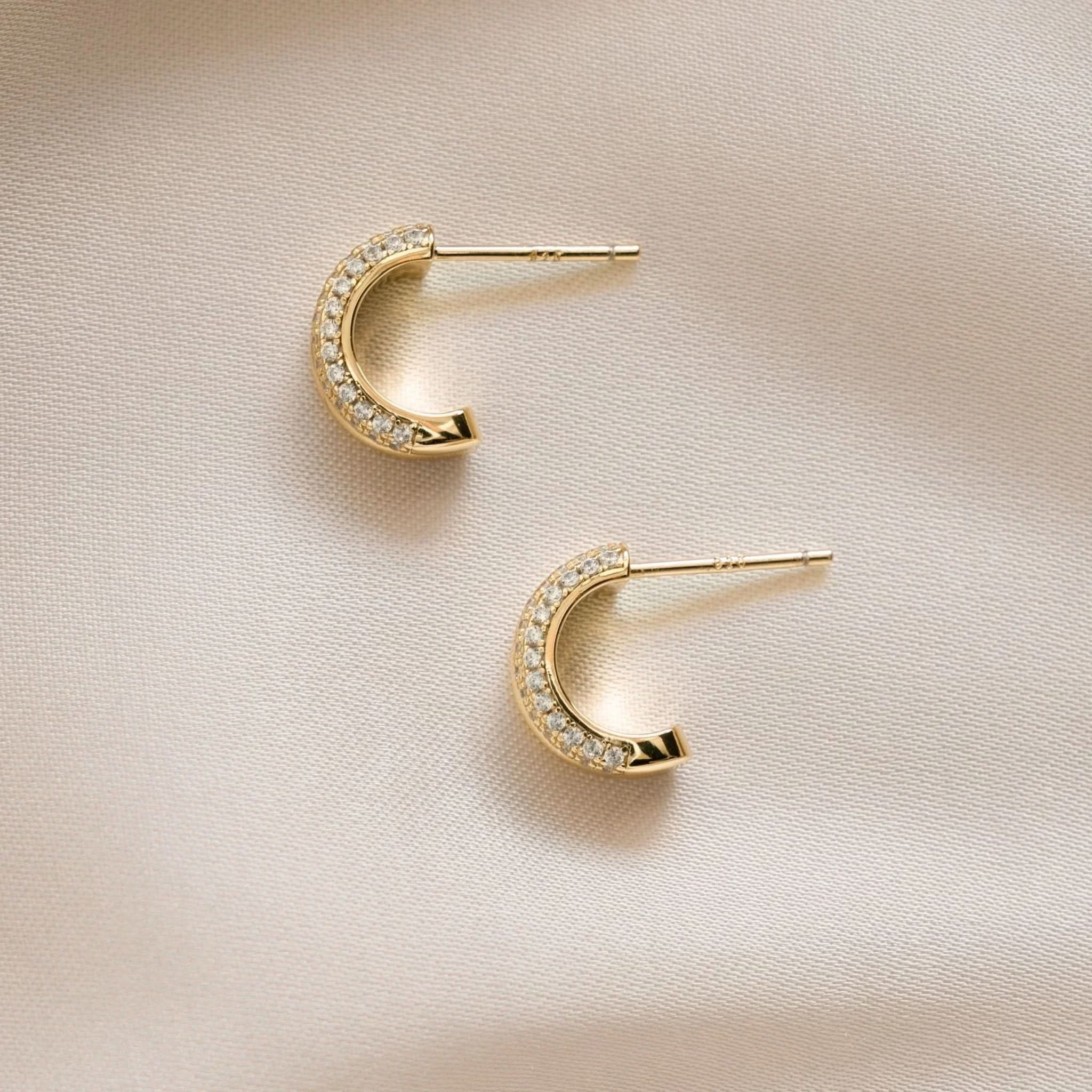 Pavé Double Hoop Earrings - AYUNA