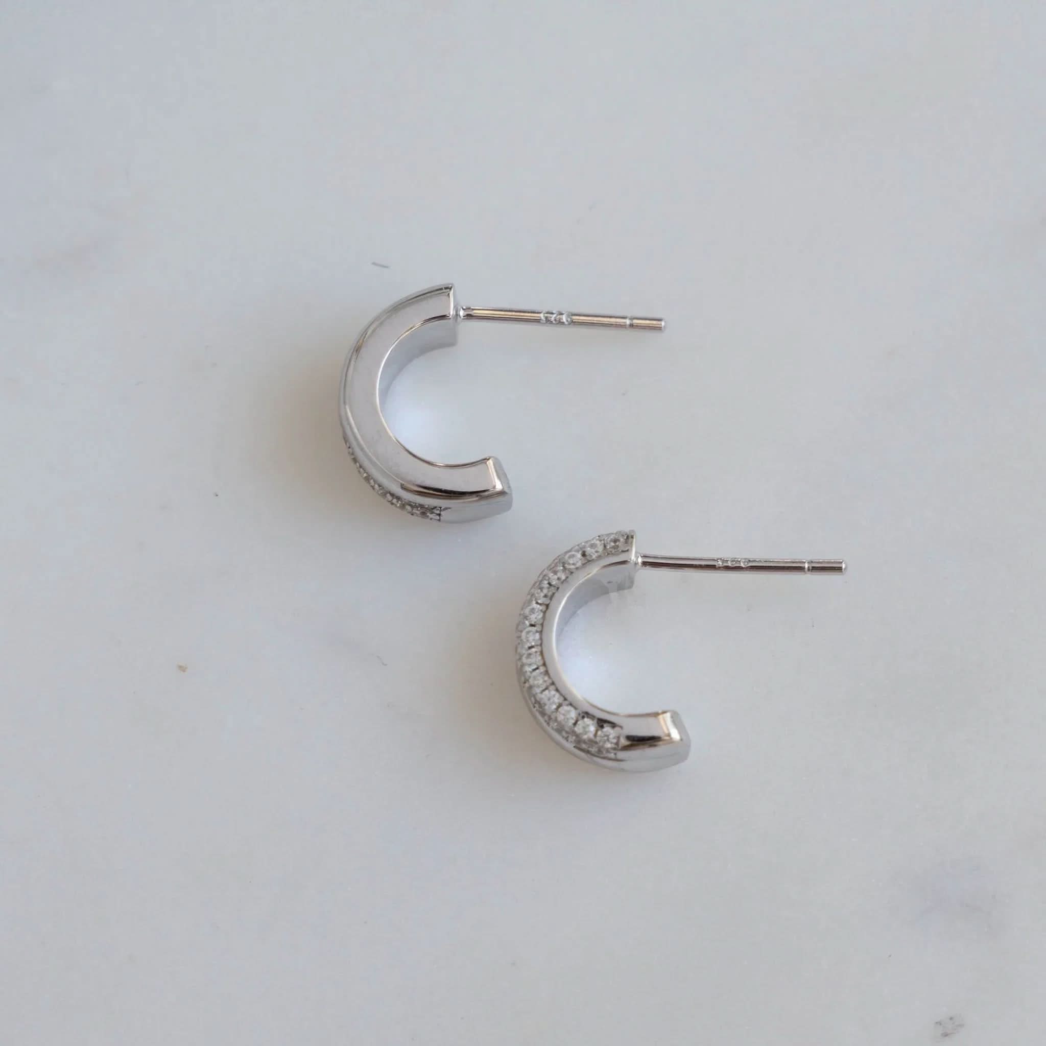Pavé Double Hoop Earrings - AYUNA