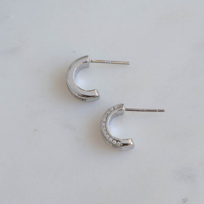 Pavé Double Hoop Earrings - AYUNA