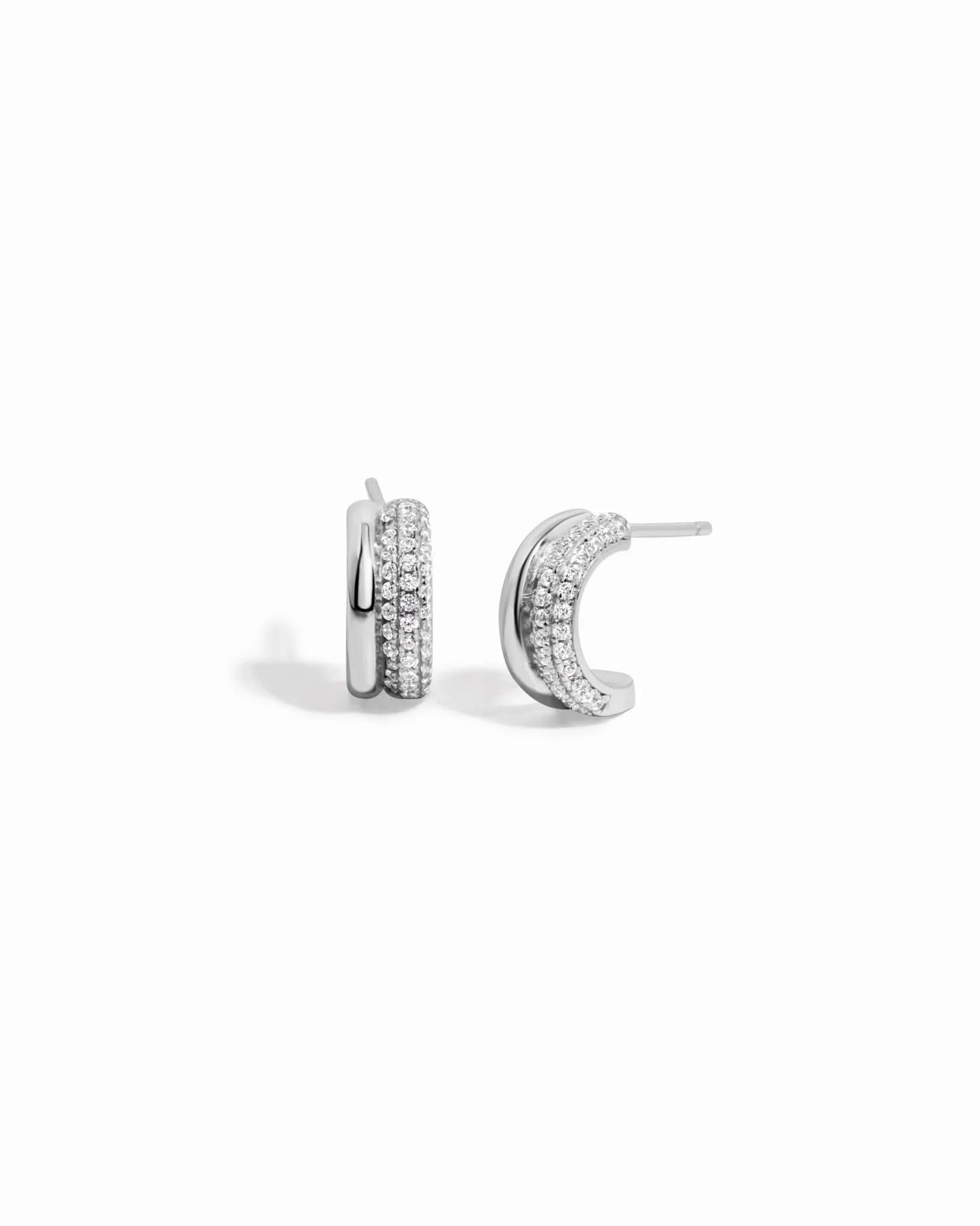 Pavé Double Hoop Earrings - AYUNA