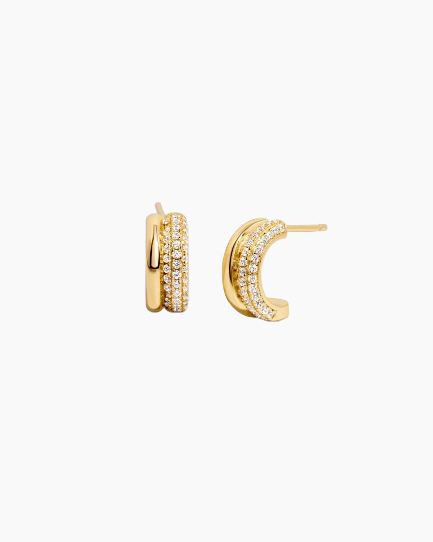 Pavé Double Hoop Earrings - AYUNA