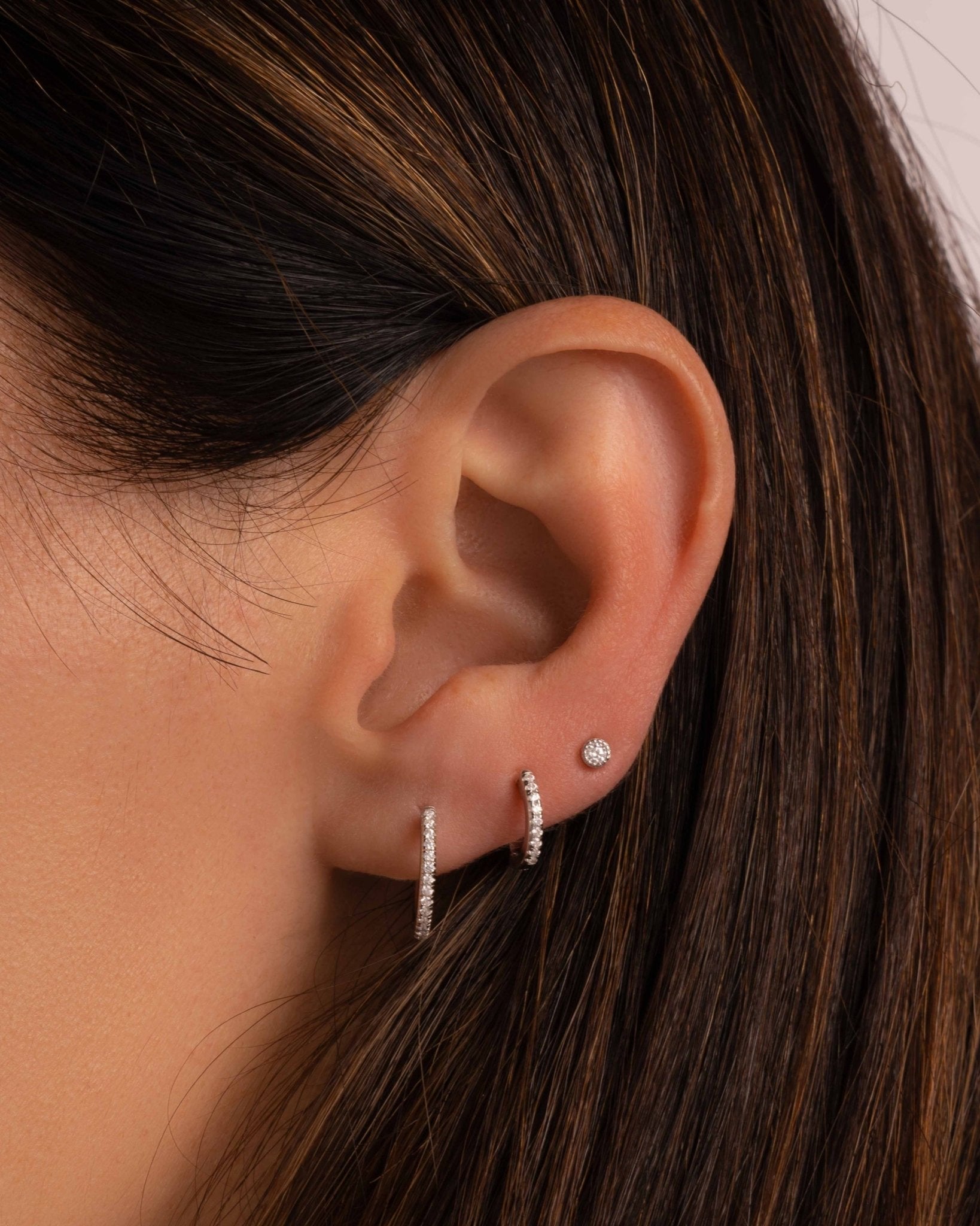 Pavé Huggie Earrings (Two Sizes Available) - AYUNA