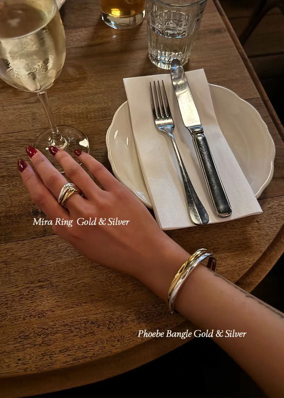 Phoebe Bangle - Silver - AYUNA