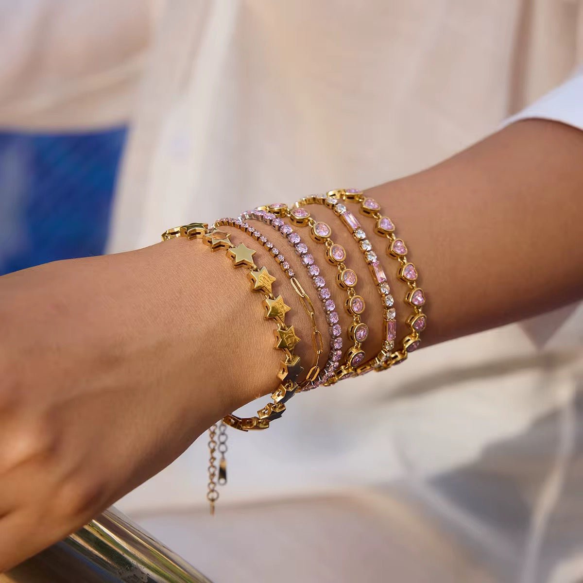 Pink Double Tennis Bracelet - AYUNA