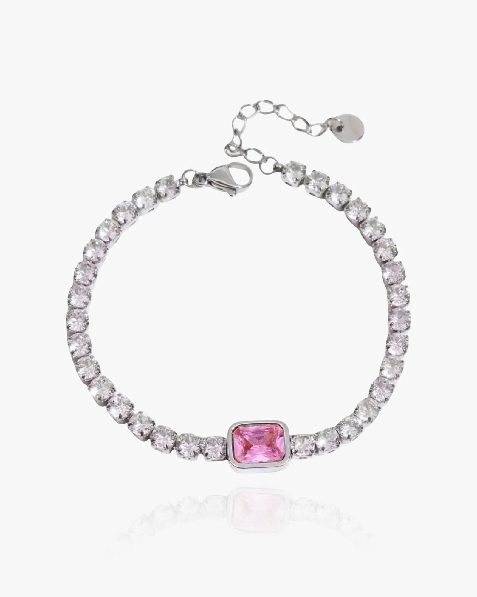 Pink Gemstone Tennis Bracelet - AYUNA