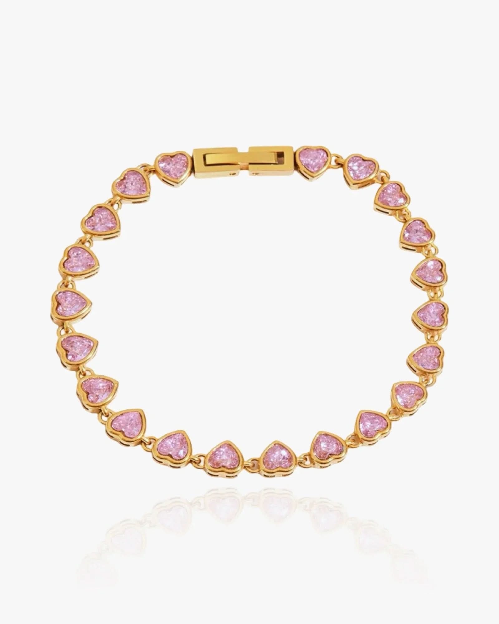 Pink Hearts Bracelet Vintage Aesthetic - AYUNA