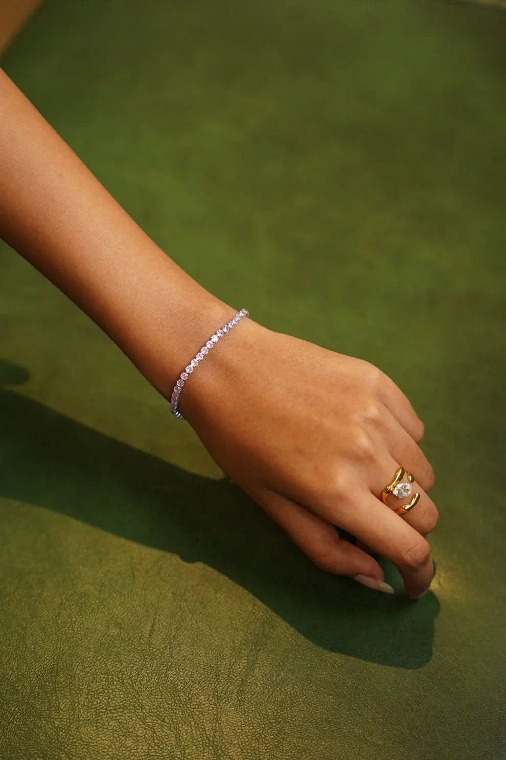 Pink Tennis Bracelet Silver - AYUNA