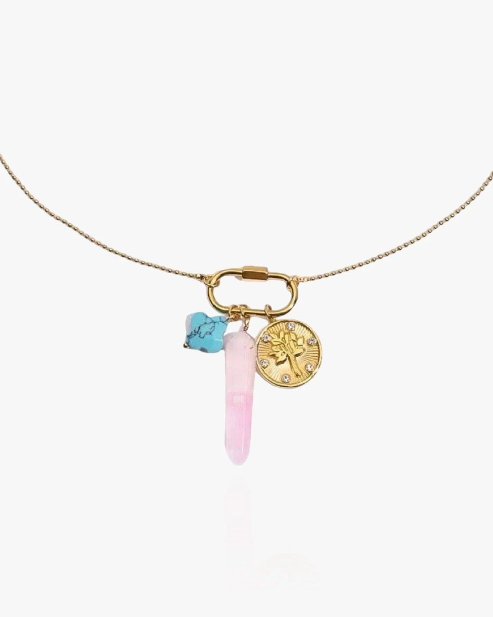 Rose Quartz Clasp Necklace - AYUNA
