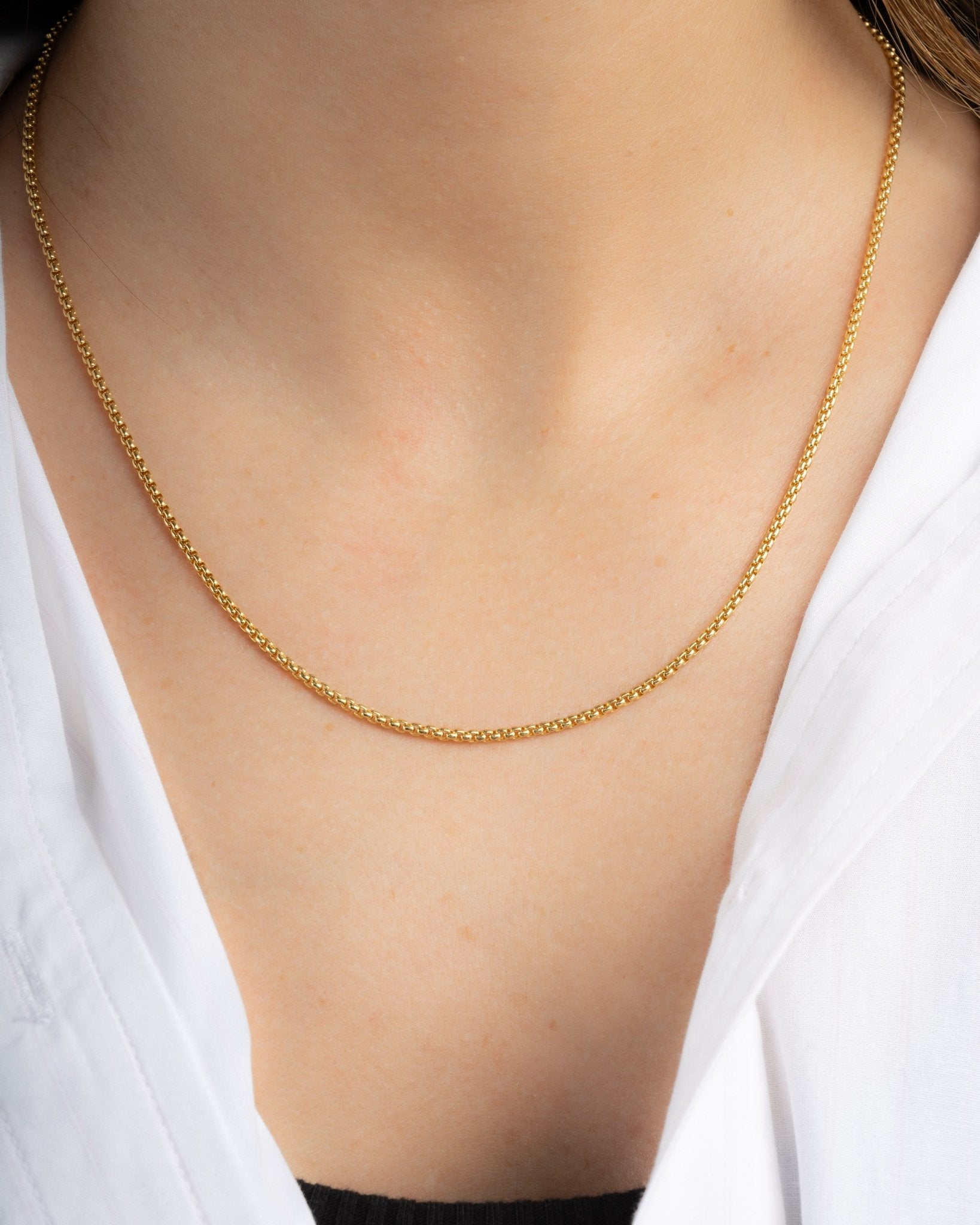 Rounded Box Chain Necklace - AYUNA