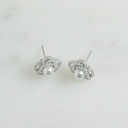 Pearl Flower Statement Studs