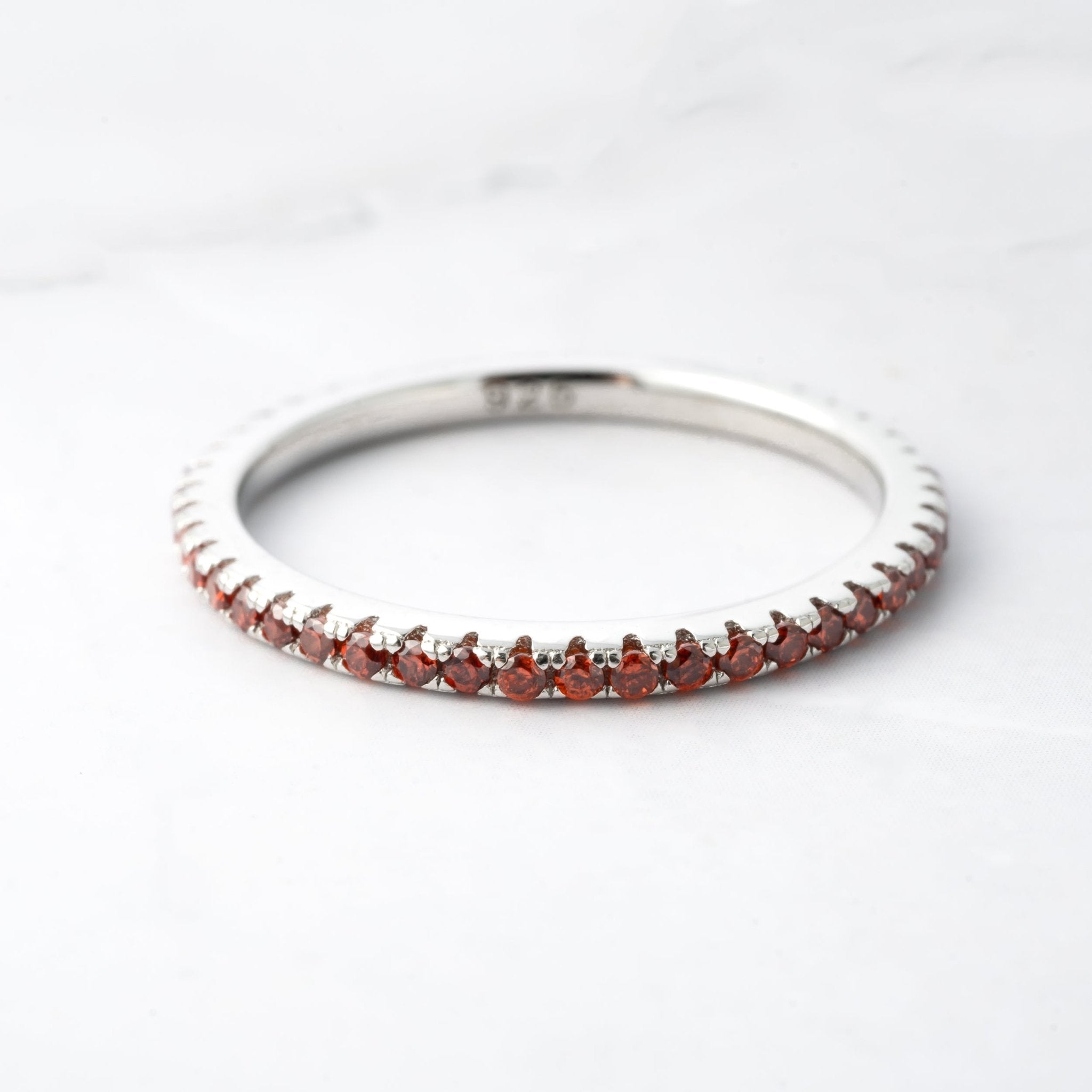 Silver Eternity Birthstone Rings - AYUNA