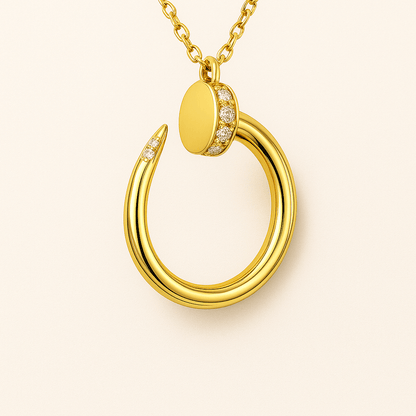 Spike Gold Necklace with Zircon - AYUNA