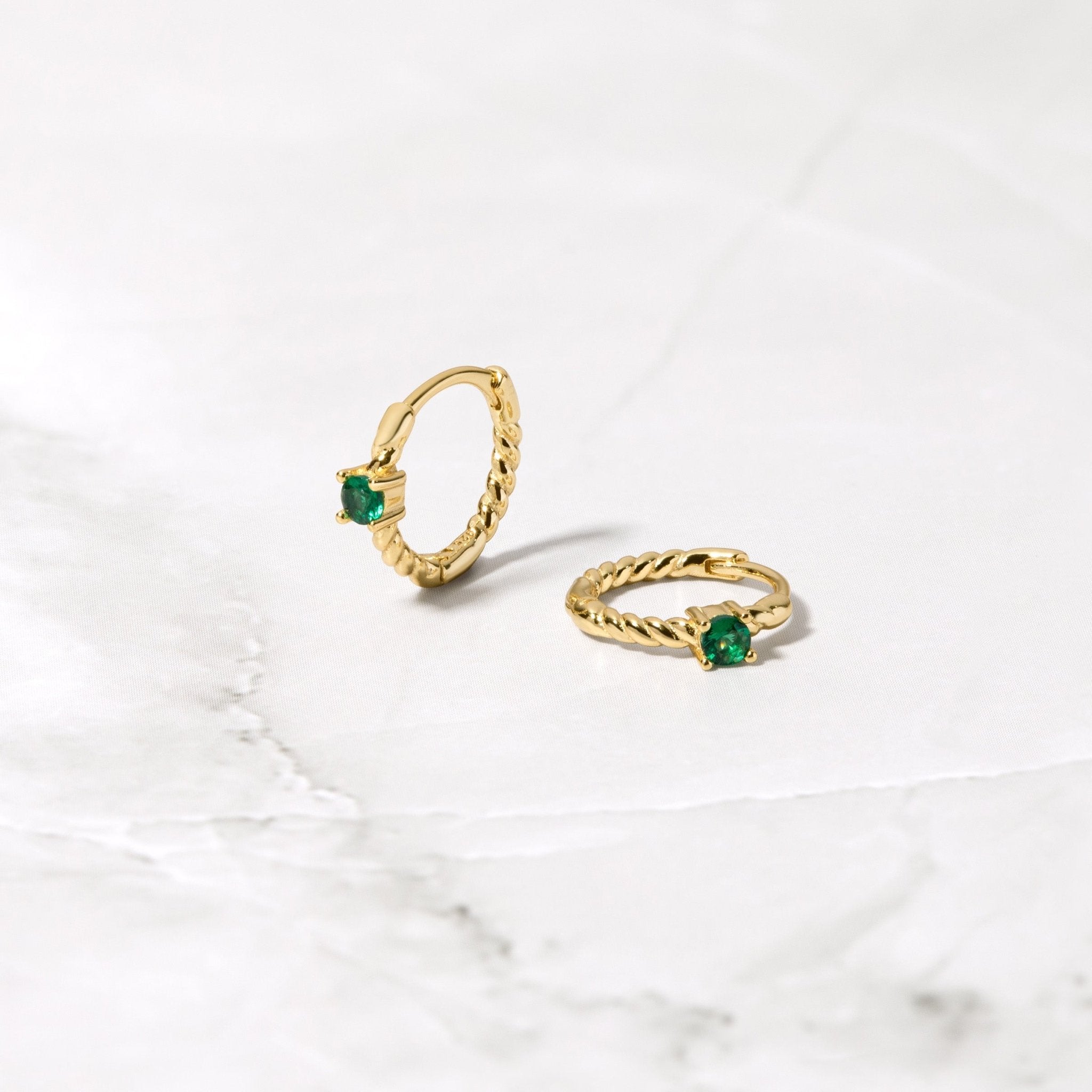 Spiral Huggie Hoops - AYUNA