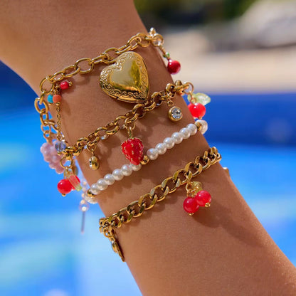 Strawberry Charms Bracelet - AYUNA