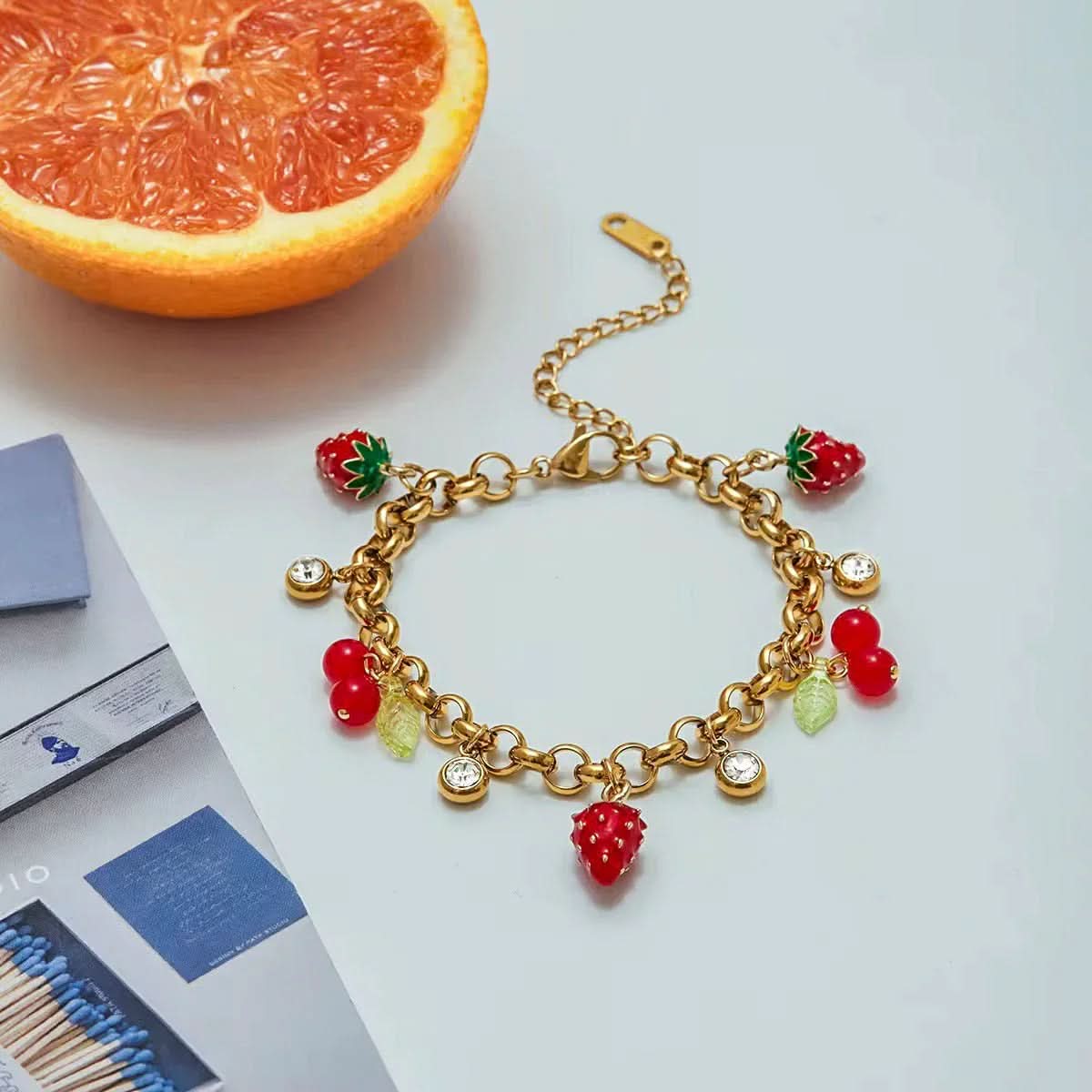 Strawberry Charms Bracelet - AYUNA