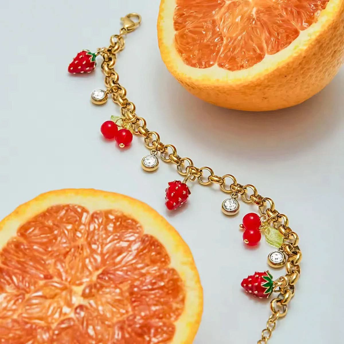Strawberry Charms Bracelet - AYUNA