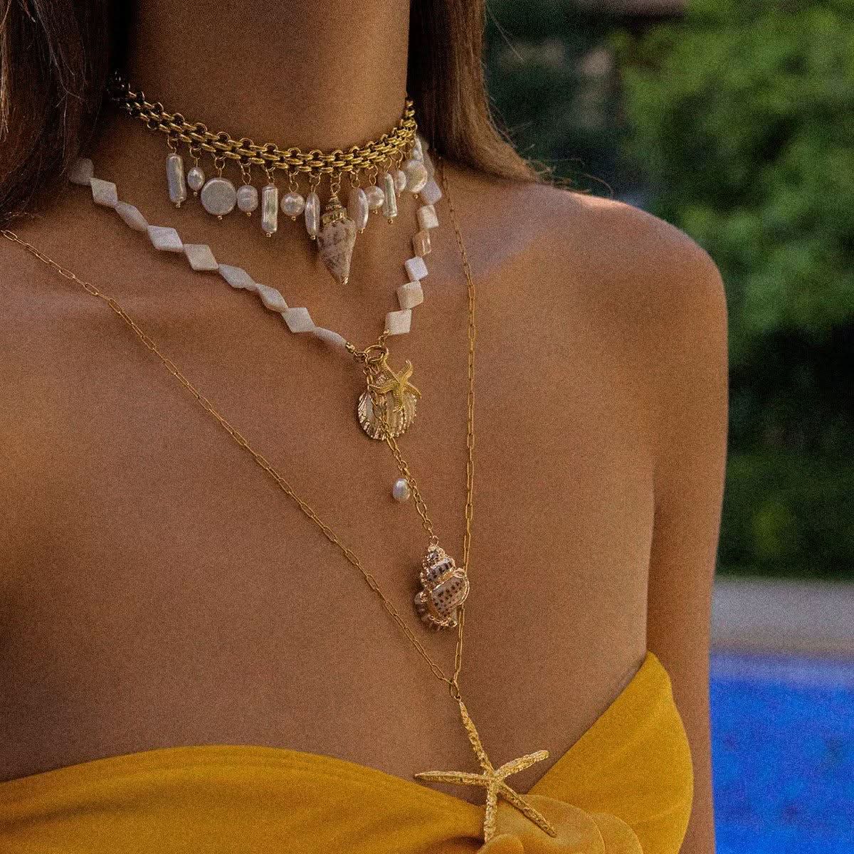 Y - Shape Shell Necklace - AYUNA