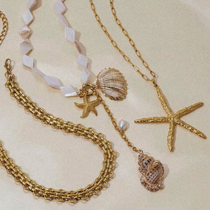 Y - Shape Shell Necklace - AYUNA